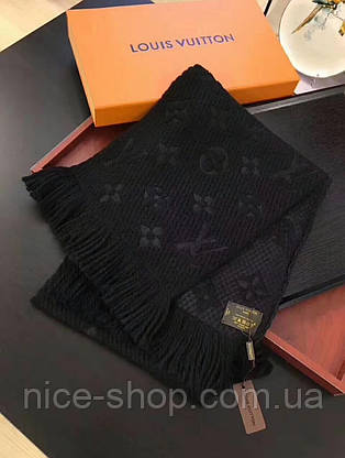 Шарф Louis Vuitton чорний, фото 3