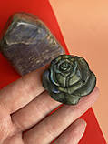 «Троянда» з лабрадору натурального каменю натуральний камінь лабрадор фігурка квітка троянда лабрадор.Індія, фото 2