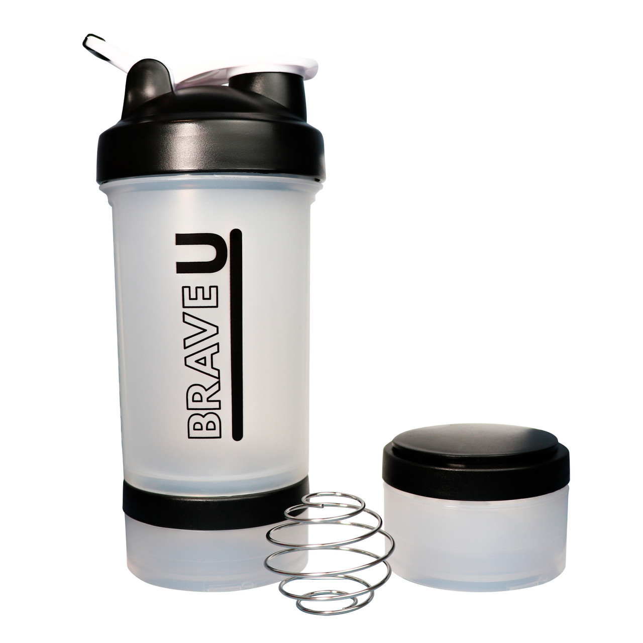 Shaker with containers 3 in 1 - 600ml (Transparent)