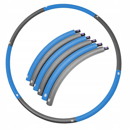Обруч масажний Hula Hoop SportVida 90 см SV-HK0216 Grey/Blue Poland, фото 1