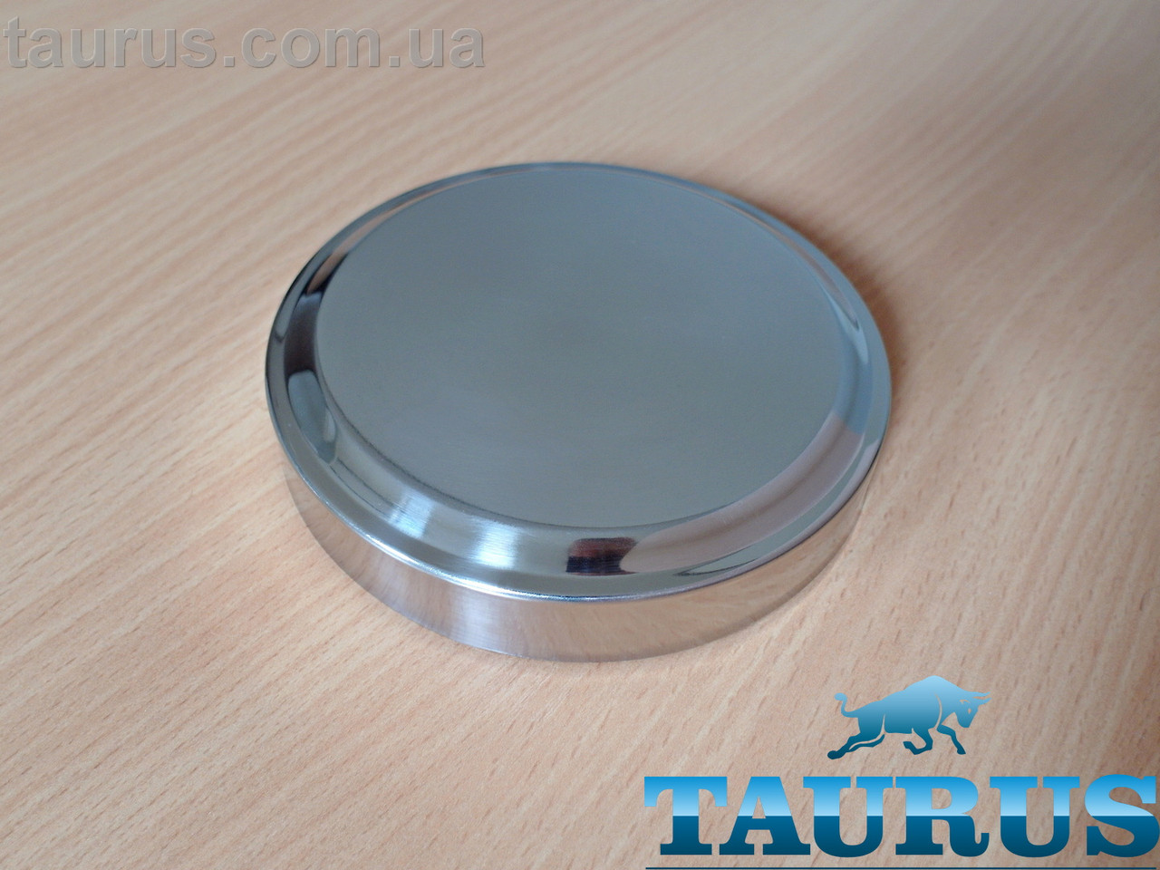 Білий декоративний фланець ThermoPulse Eco D120мм висотою 23мм AISI Chrome із н/ж сталі, без отвору. Суцільний
