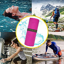 Рушник спортивний 4FIZJO XL 180 x 100 см з мікрофібри 4FJ0433 Pink Poland, фото 5