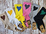 Жіночі шкарпетки середні ТЕННІС НЛ з написами 18-19 см 36-40 асорті велике серце, фото 3