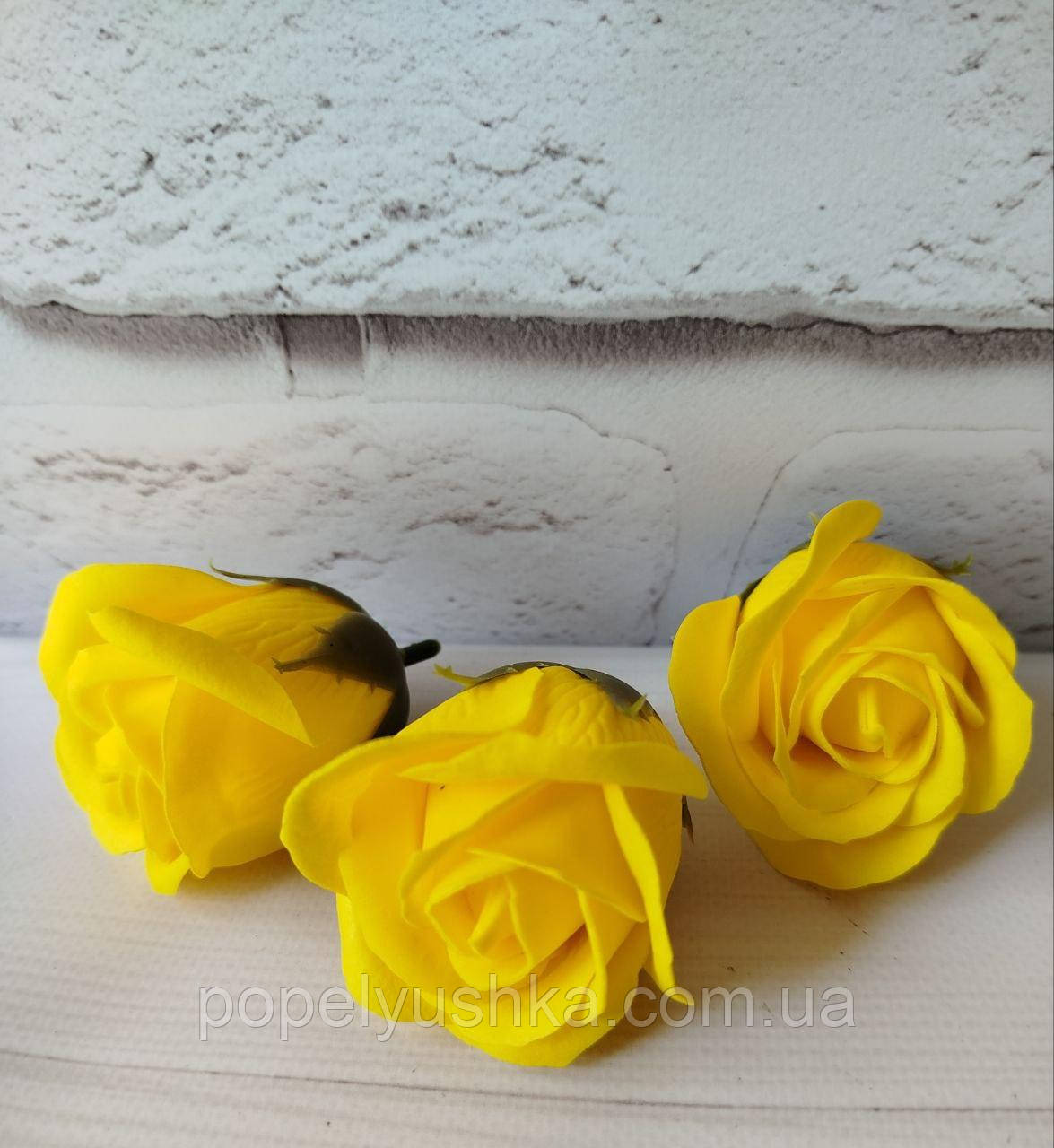 Мильна троянда жовта 5 см, фото 1
