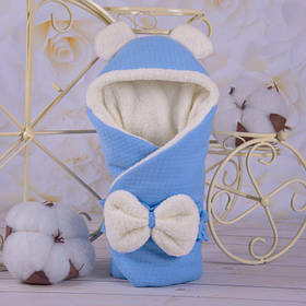 Конверт-ковдра "Зефірчик" Зима капітон 80*80 см Betis Блакитний