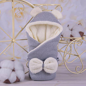 Конверт-ковдра "Зефірчик" Зима капітон 80*80 см Betis Сірий