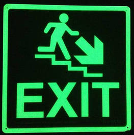 Люмінесцентні знаки пожежної безпеки та евакуації - світятся в темряві