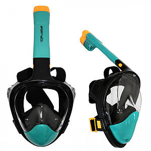 Маска для снорклінгу (плавання) SportVida SV-DN0020 Size S/M Black/Navy Blue Poland