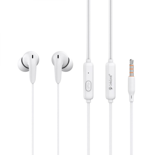 Навушники дротові Celebrat g26 гарнітура з мікрофоном біла, фото 1