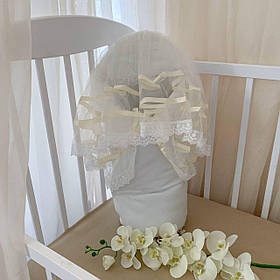 Конверт "Вуаль" Зима атлас, кулір 80*80 см Betis Молочний