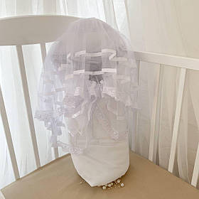 Конверт "Вуаль" Зима атлас, кулір 80*80 см Betis Білий