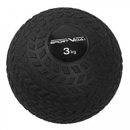 Слембол (медичний м'яч) для кросфіту SportVida Slam Ball 3 кг SV-HK0345 Black Poland, фото 1