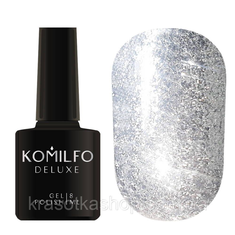 Гель-лак Liquid Glam Gel LGG001 (сріблястий) Komilfo, 8 мл