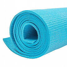 Килимок (мат) для йоги та фітнесу Springos PVC 4 мм YG0035 Sky Blue Poland, фото 4