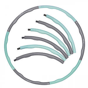 Обруч масажний Hula Hoop SportVida 100 см 1.2 кг SV-HK0337 Grey/Sky Blue Poland
