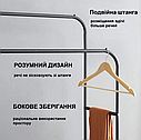 Підлогова подвійна стійка для одягу Double floor Hanger — Чорна/ Портативна вішалка для одягу та взуття, фото 3