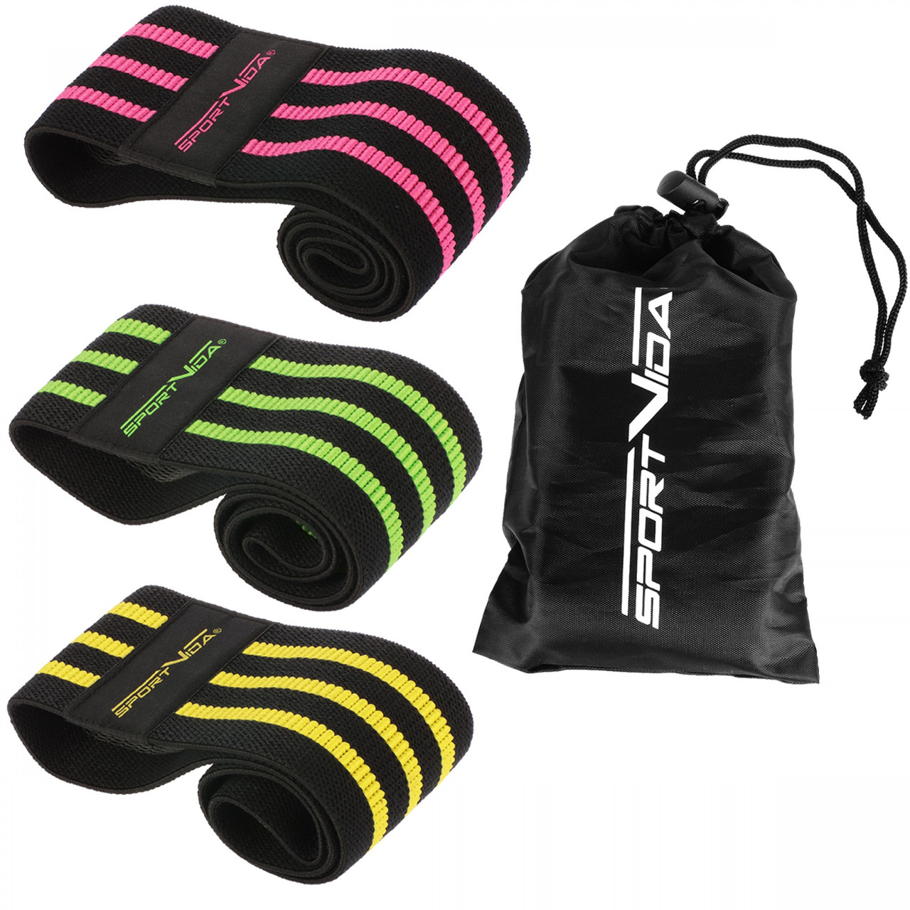 Гумка для фітнесу та спорту тканинна SportVida Hip Band 3 штуки SV-HK0365 Poland