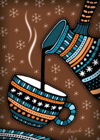 Листівка з кави "Зимова кава"