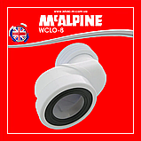 Коліно для під'єднання до WC зі зміщеним центром 80 мм з ущільнювачем WCLO-8 McAlpine, фото 3