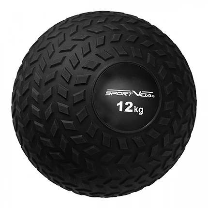 Слембол (медичний м'яч) для кросфіту SportVida Slam Ball 12 кг SV-HK0368 Black Poland, фото 1