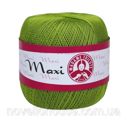 Madame Tricote Paris MAXI (Максi) № 5527 салатовий (Бавовняна пряжа, нитки для в'язання)