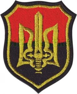 Шеврон PATCH ПАТРІОТ Бойовий тризуб УПА червоно-чорний зашитий, на липучці