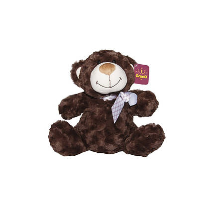 M'як. ігр. - ВЕДМІДЬ (коричневий, з бантом, 25 cm), фото 1