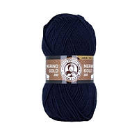 Madame Tricote Paris MERINO GOLD 200 (Меріно Голд 200) № 019 чорнильно-синій (Пряжа напіввовна, нитки для в'язання)