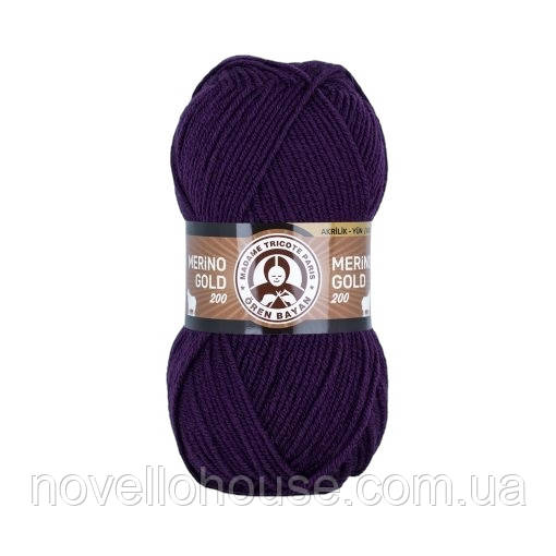Madame Tricote Paris MERINO GOLD 200 (Меріно Голд 200) № 060 фіолетовий (Пряжа напіввовна, нитки для в'язання)