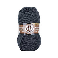 Madame Tricote Paris MERINO GOLD 200 (Меріно Голд 200) № 009 темно-сірий (Пряжа напіввовна, нитки для в'язання)