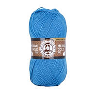 Madame Tricote Paris MERINO GOLD 200 (Меріно Голд 200) № 015 синій  (Пряжа напіввовна, нитки для в'язання)
