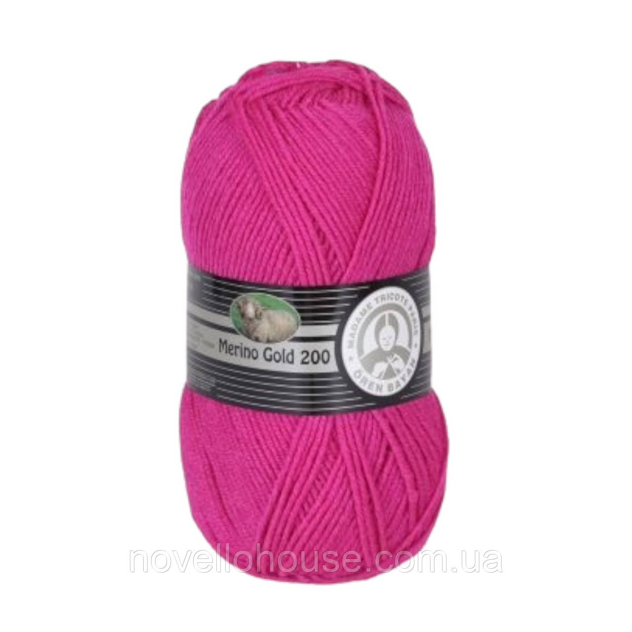 Madame Tricote Paris MERINO GOLD 200 (Меріно Голд 200) № 45 малина (Пряжа напіввовна, нитки для в'язання)