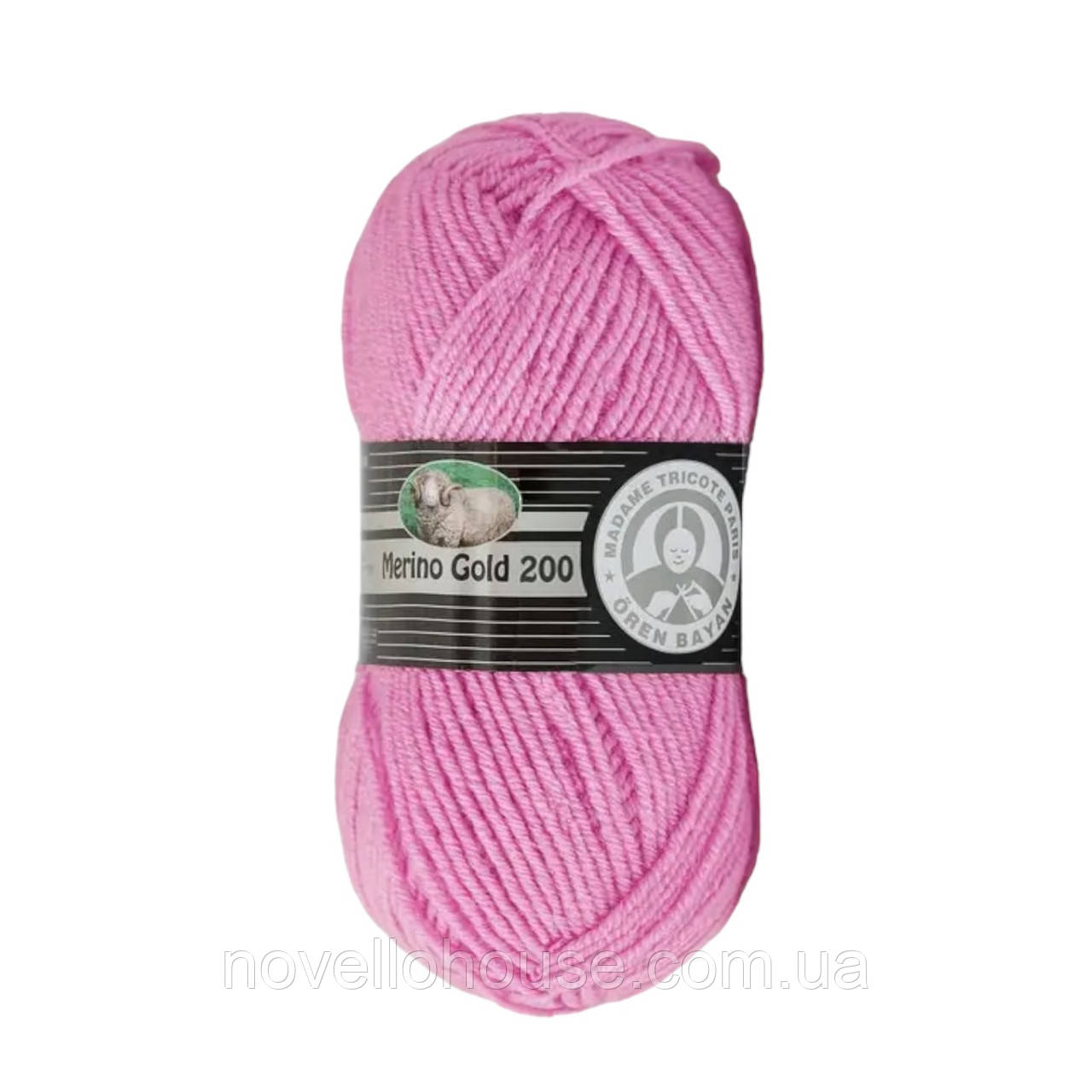 Madame Tricote Paris MERINO GOLD 200 (Меріно Голд 200) № 048 рожевий (Пряжа напіввовна, нитки для в'язання)