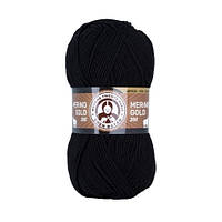 Madame Tricote Paris MERINO GOLD 200 (Меріно Голд 200) № 999 чорний (Пряжа напіввовна, нитки для в'язання)