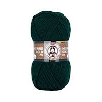 Madame Tricote Paris MERINO GOLD 200 (Меріно Голд 200) № 088 темно-зелений (Пряжа напіввовна, нитки для в'язання)
