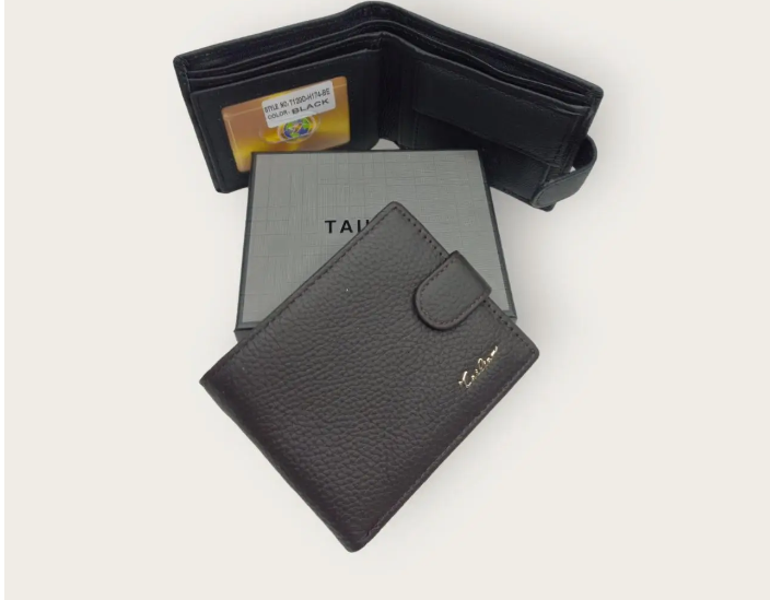 Гаманець чоловічий на кнопці в різних кольорах зі штучної шкіри Glam, фото 1