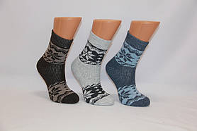 Жіночі шкарпетки вовняні з махрою SL орнамент