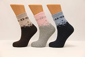 Жіночі шкарпетки вовняні з махрою SL дрібний орнамент