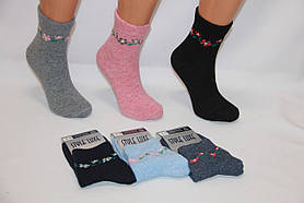 Жіночі шкарпетки з тонкої вовни НЛ 36-40 квітка