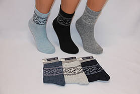 Жіночі шкарпетки з тонкої вовни НЛ 36-40 орнамент під гумкою