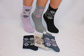 Жіночі шкарпетки з тонкої вовни НЛ 36-40 орнамент