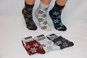 Жіночі шкарпетки з тонкої вовни НЛ 36-40 сніжинка