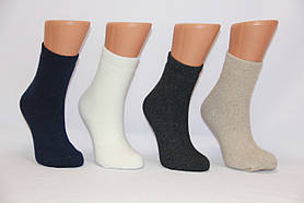 Жіночі шкарпетки вовняні з махрою середні Кардешлер темні асорті гладкі