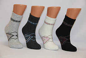 Жіночі шкарпетки вовняні з махрою середні Кардешлер ромб