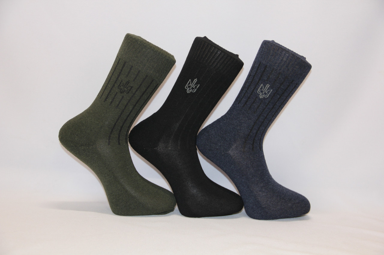 Чоловічі шкарпетки високі трекінгові з махровою підошвою КЛ 41-45 асорті, фото 1