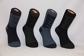 Чоловічі шкарпетки вовняні високі з махрою Кардешлер комбіновані смужки