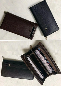 Гаманець чоловічий 20*10 см на блискавці в різних кольорах зі штучної шкіри Glam