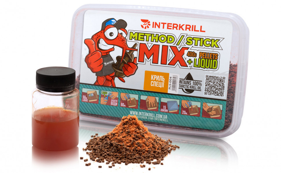 Пеллетс Interkrill Method Stick Mix Кріль-Спеції 400г