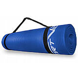 Килимок (мат) спортивний SportVida NBR 180 x 60 x 1.5 см для йоги та фітнесу SV-HK0075 Blue, фото 4