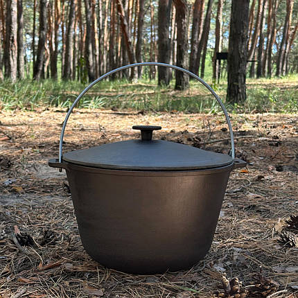 Казан туристичний КТ-10 чавунний з кришкою 10 л, фото 1